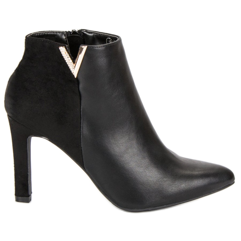 Černé kotníkové boty vinceza na vysokém podpatku černá