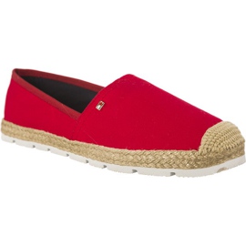 Tommy Hilfiger Ploché bavlněné Espadrilles 611 červený