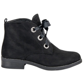 Seastar Vázané semišové boty černý