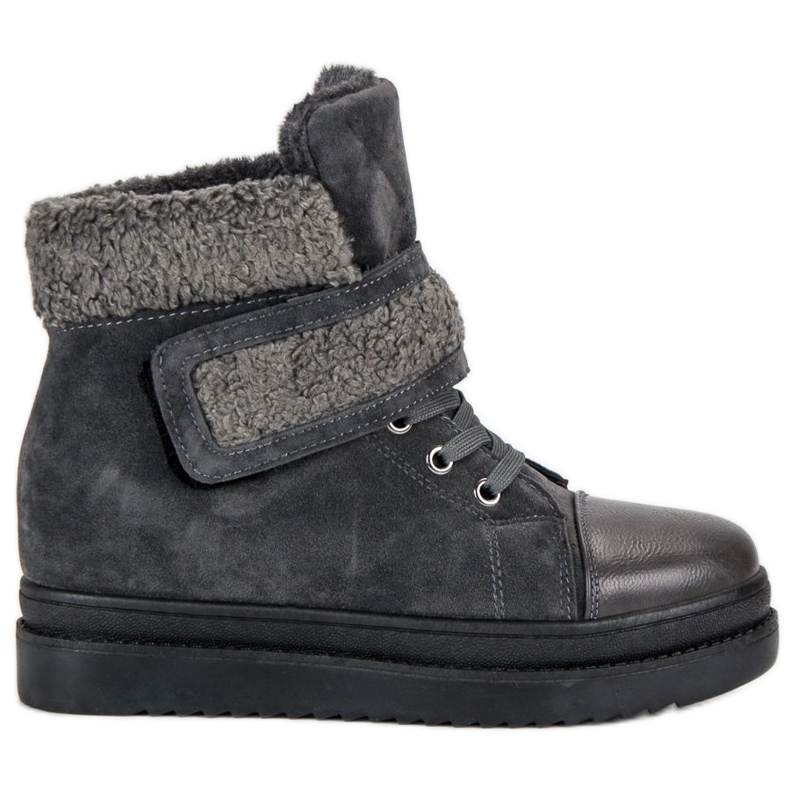 Teplé šedé boty šedá