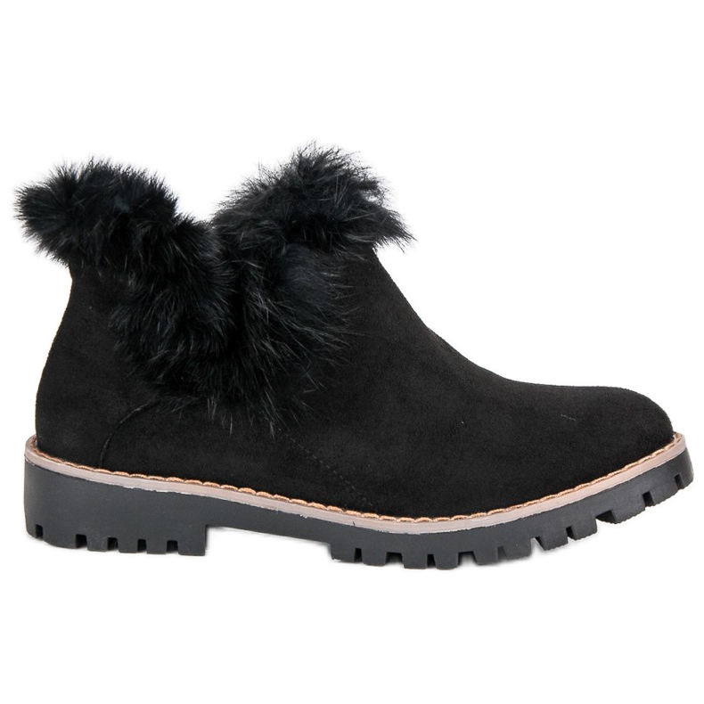 Forever Folie Nazouvací semišové kotníkové boty černá