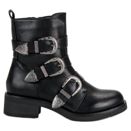 Ideal Shoes Módní boty na podzim černý