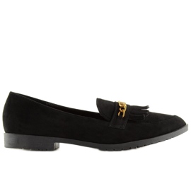 Černé Dámské černé mokasíny HW308 Black černý