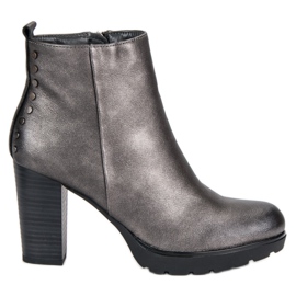 Filippo Grafitové boty na sloupku šedá