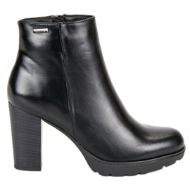 Weide Černé kotníkové boty na sloupku černá