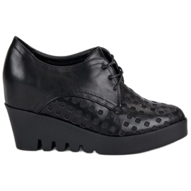 J. Star Prolamované boty na klínku černý