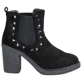 Bestelle Semišové kotníkové boty na sloupek černá