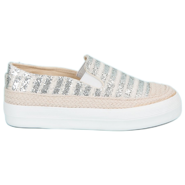 J. Star Stříbrné espadrilky šedá
