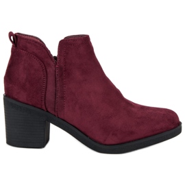 Ideal Shoes Kozačky na vysokém podpatku červený