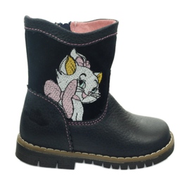 Ren But Dětské kožené boty s Kitty Ren, ale 1525 Navy Blue modrý