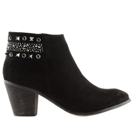 Černé dámské černé kozačky L3526 Black černá