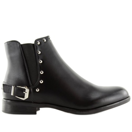 Černé Chelsea boty s cvočky černé BM166 Black černý