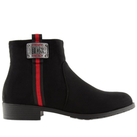 Černé semišové boty Chelsea 100-913B0-2 černé černý