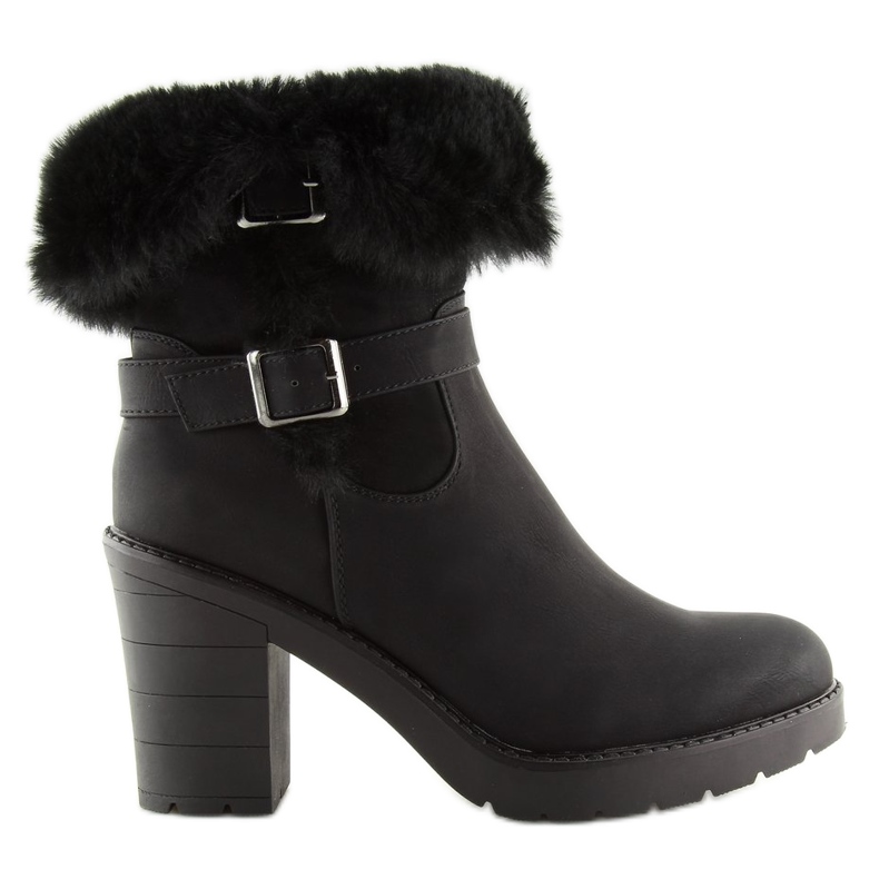 Černé polo kozačky na vysokém podpatku T119 Black černá Černé polo kozačky na vysokém podpatku T119 Black černá