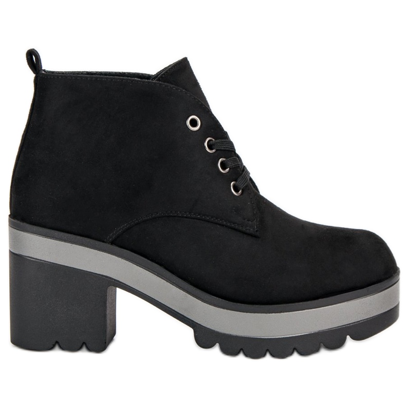 Lehké kozačky na podpatku černá Lehké kozačky na podpatku černá