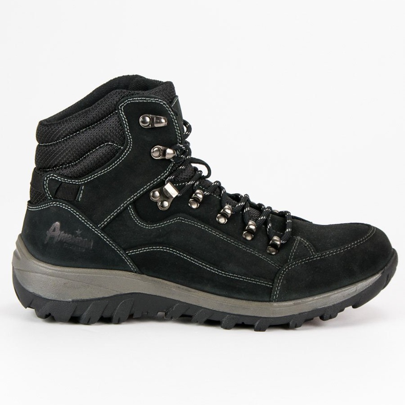 American Club Americká kožená trekking černá