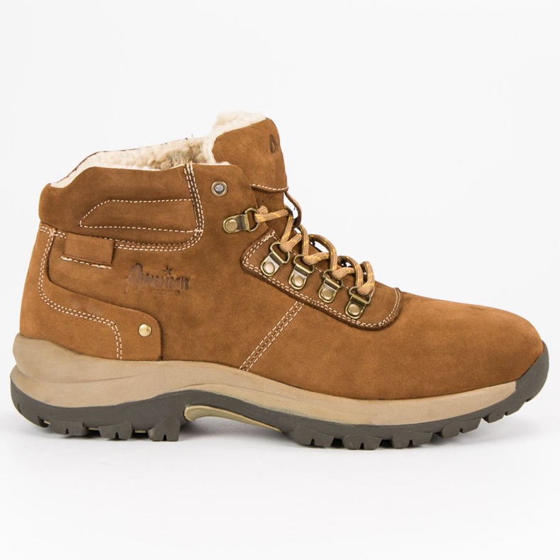 American Club Pánské americké kožené lapače hnědý