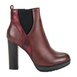 Erynn Sexy vínové boty červené