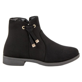 Top Shoes Nízké kotníkové boty se zipem černý
