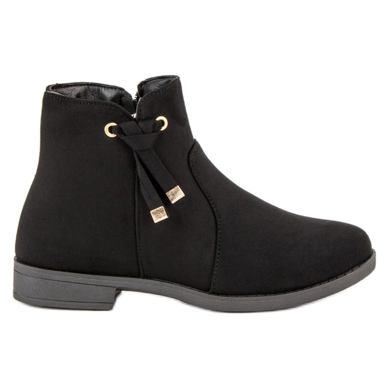 Top Shoes Nízké kotníkové boty se zipem černá