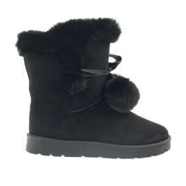 Black Emusy Mukluki s bambulí černý