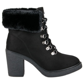 Juliet Vázané boty na sloupku černý