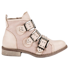 Sweet Shoes Světle růžové kozačky černý růžový