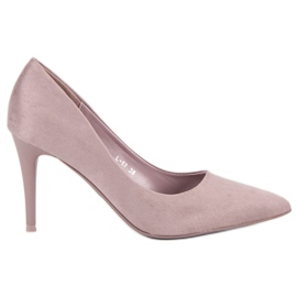 Semišové podpatky fialová