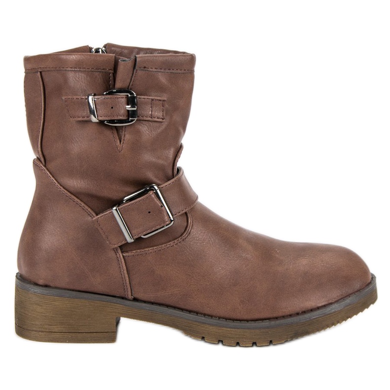 Encor Hnědé motorkářské boty hnědý