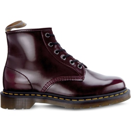 Dr. Martens Vegan 101 Cherry Red Cambridge Brush vícebarevný červené