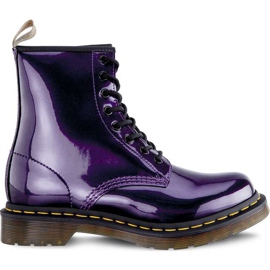 Dr. Martens Vegan 1460 Chrome tmavě fialová chromovaná barva kovová