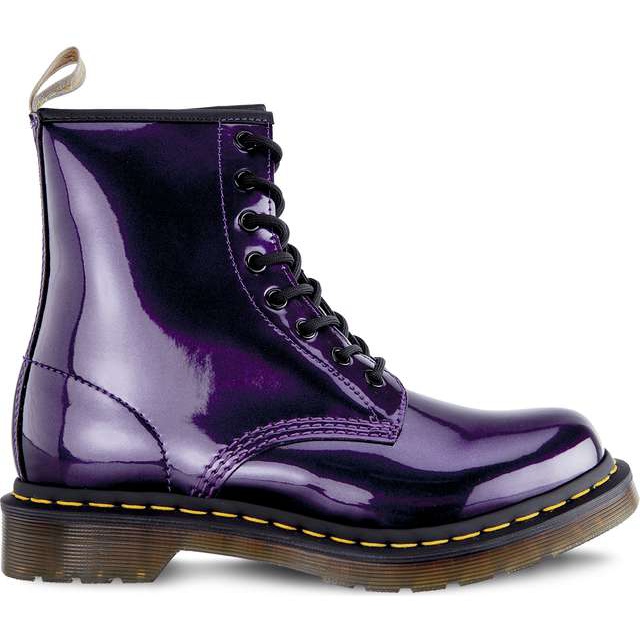 Dr. Martens Vegan 1460 Chrome tmavě fialová chromovaná barva kovová fialový