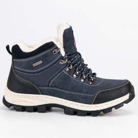 Arrigo Bello Kozačky na lov z ovčí kůže modrý