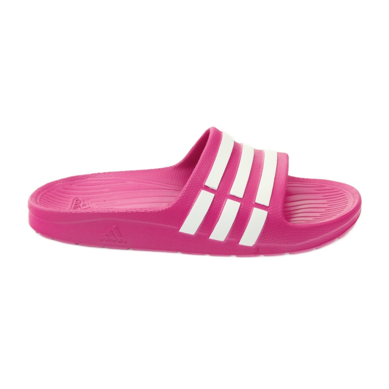 Pantofle Adidas Duramo Slide K Jr G06797 bílý růžový Pantofle Adidas Duramo Slide K Jr G06797 bílý růžový