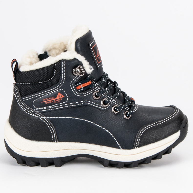 Arrigo Bello Chlapčenské boty s ovčí kůží modrý