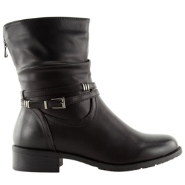 Černé dámské černé boty 8232-3 Black černý