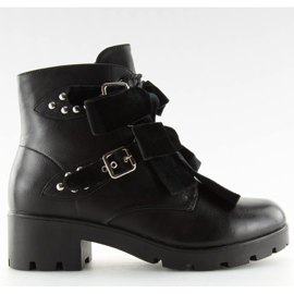 Černé boty s cvočky černá A1208 černá černý