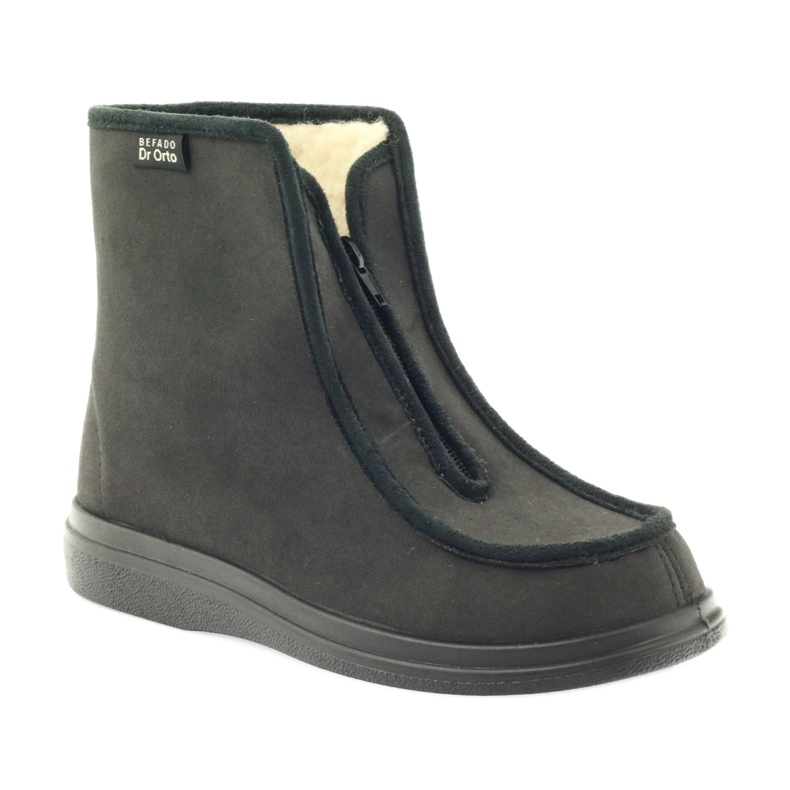 Zdravotní obuv Befado, teplé pantofle Dr.Orto 996M008 šedá