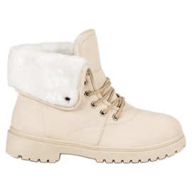 Béžové lapače s kožešinou béžový