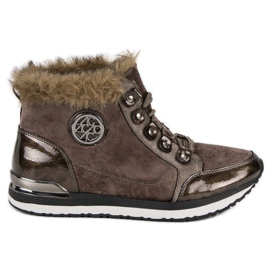 Aclys Módní vázané tenisky hnědý