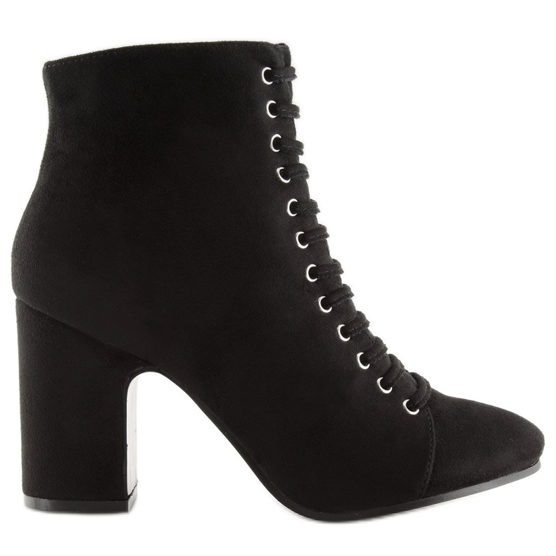 Boty na stabilním podpatku černé SP03 Black černá