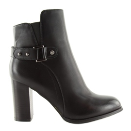 Černé vysoké podpatky 3974 Černá černý