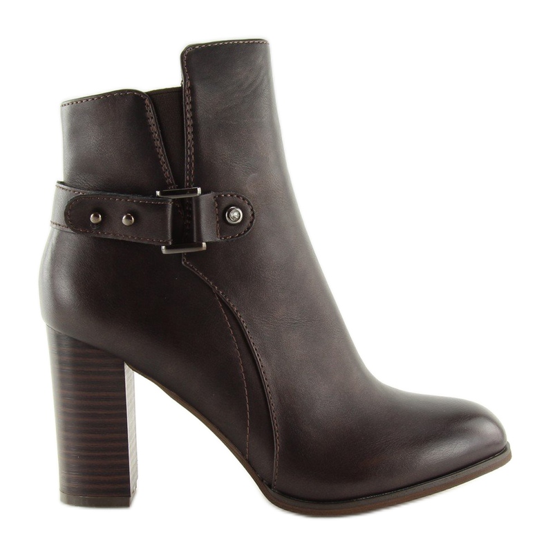 Hnědé vysoké podpatky 3974 Hnědá hnědý