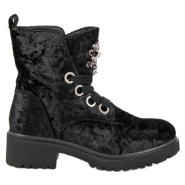 Kylie Módní velurové boty černý