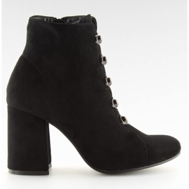 Černá OM-15 Černé kozačky na vysokém podpatku Černá OM-15 Černé kozačky na vysokém podpatku