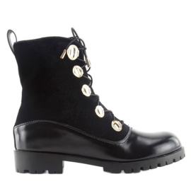 Velurové pracovníci s knoflíky černé R113p černé černá