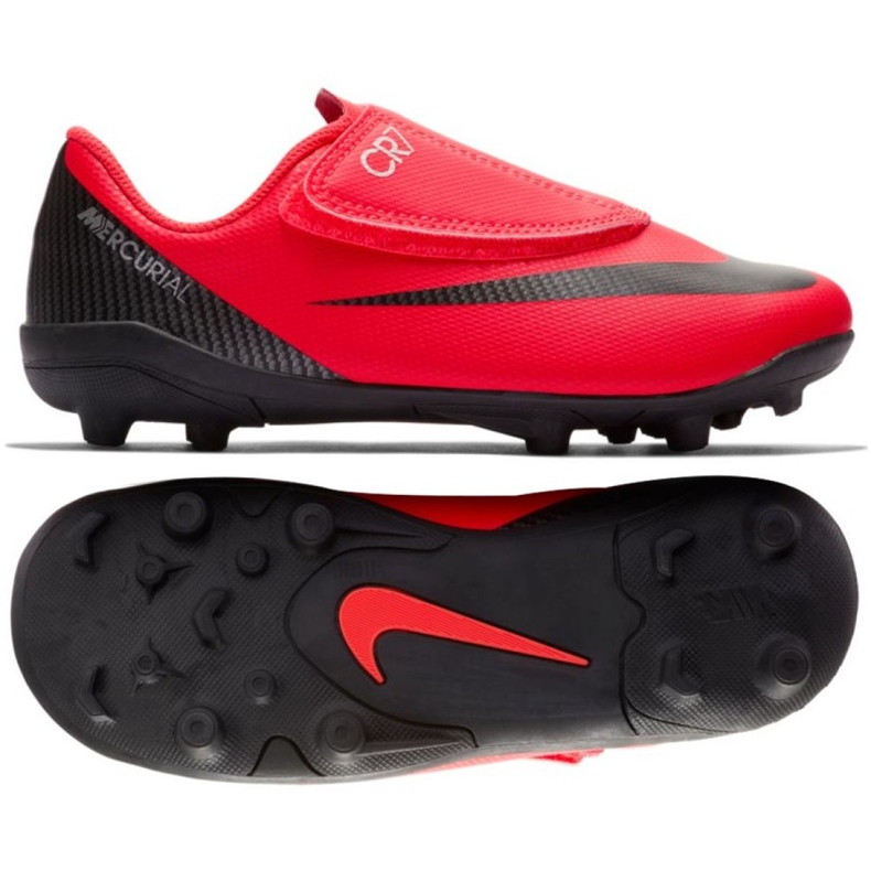 Nike Mercurial Vapor 12 Club Ps V CR7 Mg Jr AJ3096-600 vícebarevný červené