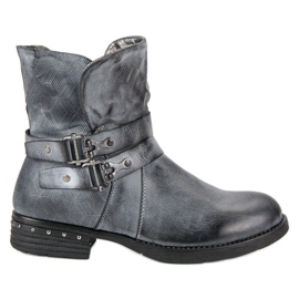 Forever Folie Modré dělnické boty modrý