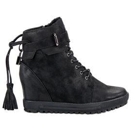 Filippo Šněrovací kotníkové boty černý