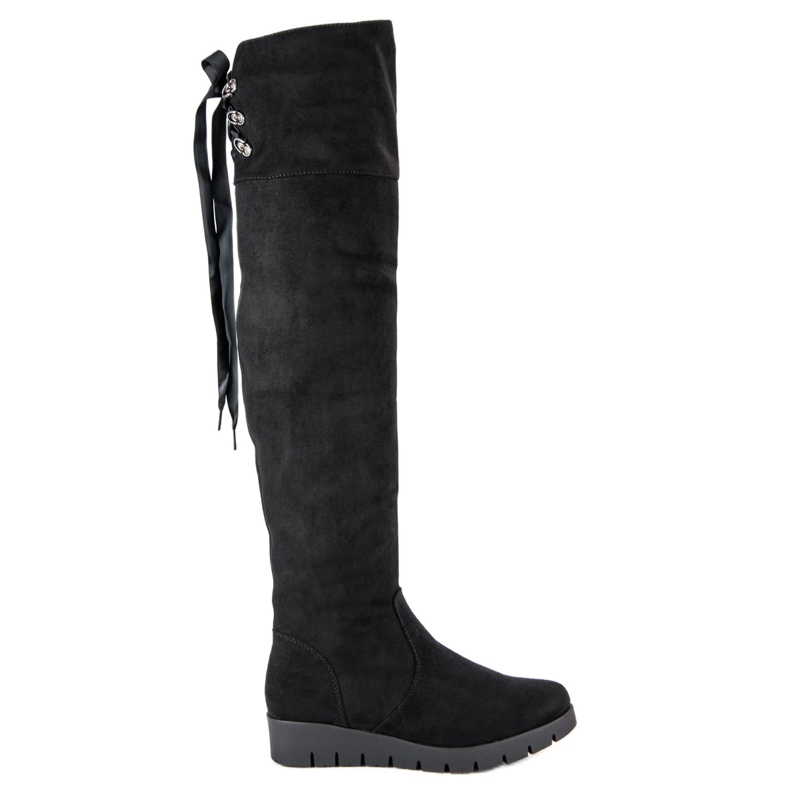 Filippo Boty na semišové platformě černá